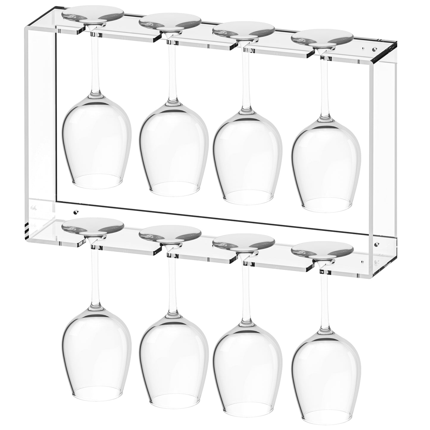 Koluti Acrylic 12 Glassware Wall-Mount Floor Standing 3-Tier Champagne Wall Holder Stand