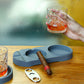 Koluti 2-Layer Whiskey Glass Coaster and Cigar Ashtray with Cutter (Gray)