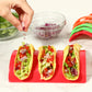 Koluti Colorful BPA Free Plastic Taco Holder Stand (Red Orange Green)