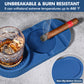 Koluti Silicone 2-Tier Whiskey Glass Coaster and Cigar Ashtray with Cutter (Navy Blue)