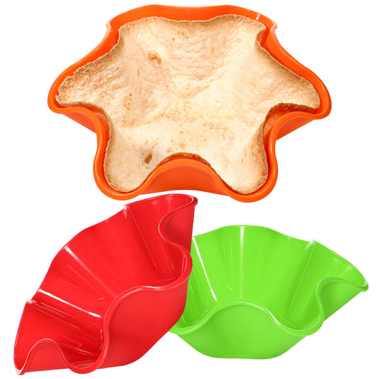 Koluti Silicone Non-Stick Colorful Tortilla Shell Maker Mold (Set of 3 Pack)