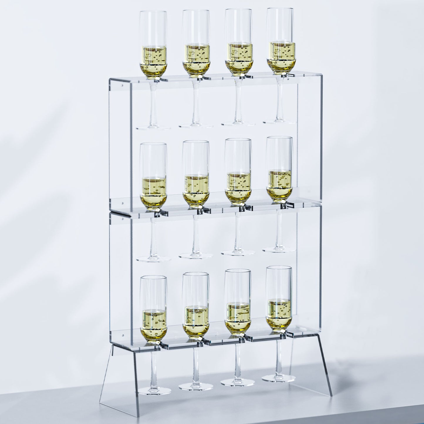 Koluti 2-Tier 8 Glassware Acrylic Wall Mounted Wine Glass Rack